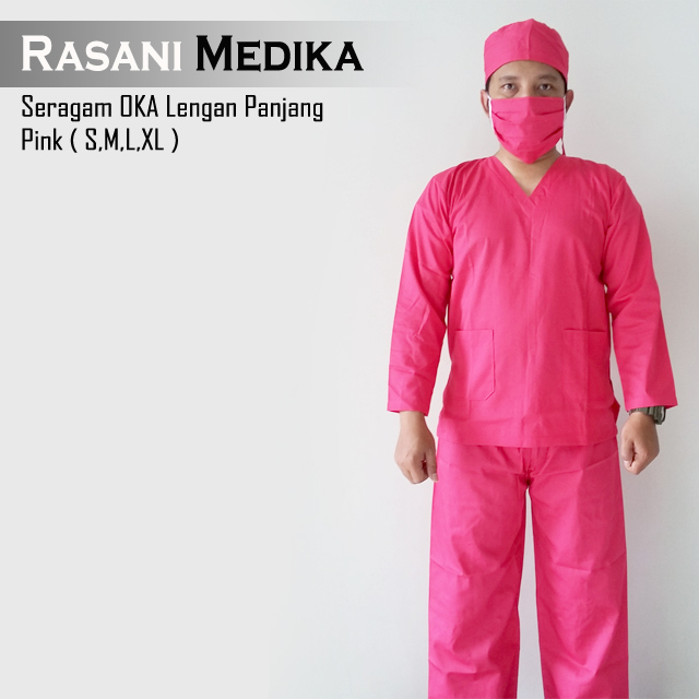 Baju Kamar Operasi Panjang (Baju OK) Pink