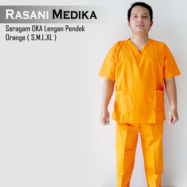 Baju Kamar Operasi Pendek (Baju OK) Orange