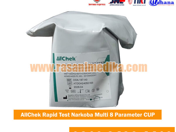 AllChek Rapid Test Narkoba Multi 8 Parameter Cup untuk pemeriksaan dan deteksi zat narkotika, obat-obatan terlarang, serta skrining multi parameter urine secara akurat.